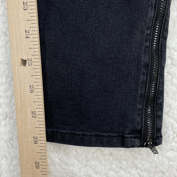 White House Black Market Jeans Womens Sz 8R  Black Shimmer Ankle Zipper 30x28 - Picture 8 of 12